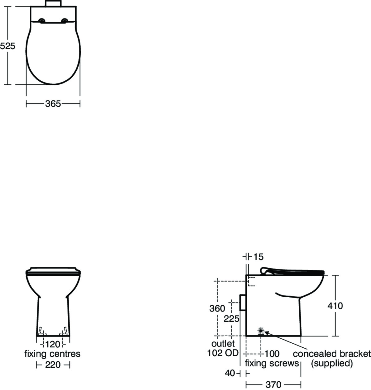 S0437 Contour 21 Plus 70cm projection back to wall rimless toilet